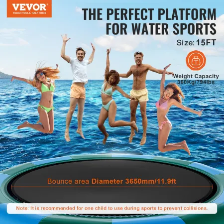 15ft oppustelig vandtrampolin svømmeplatform Bounce til Pool