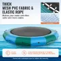 Inflatable Water Bouncer, 15ft Recreational Water Trampoline, Portable Bounce Swim Platform with 3-Step Ladder & Electric Air Pu