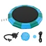 Inflatable Water Bouncer, 15ft Recreational Water Trampoline, Portable Bounce Swim Platform with 3-Step Ladder & Electric Air Pu