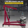 Hydraulic Long Ram Jack, 3 Tons/6600 lbs Capacity, with Single Piston Pump and Clevis Base, Manual Cherry Picker with Handle, fo