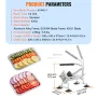 Commercial Vegetable Slicer, 1/2 inch Fruit Slicer, Stainless Steel and Aluminum Alloy Vegetable Cutter Slicer Machine, Manual S