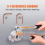 Pipe Tube Bender, 6.35 mm, 9.53 mm, 12.7 mm OD, 3 in 1 Manual Level Tube Bender, 180° Copper Aluminum Pipes Bending Tools for HV