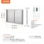 BBQ Access Door, 990x660 mm Double Outdoor Kitchen Door, Stainless Steel Flush Mount Door, Wall Vertical Door with Handles and H