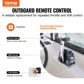 Outboard Throttle Remote Control Box Top-Mounted for Evinrude Johnson