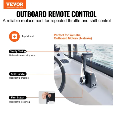Boat Throttle Control, 704-48205-P1 Top-Mounted Outboard Remote Control Box for Yamaha 4-Stroke, Marine Throttle Control Box wit