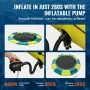 Inflatable Water Bouncer, 13ft Recreational Water Trampoline, Portable Bounce Swim Platform with 3-Step Ladder & Electric Air Pu