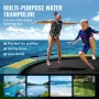 Inflatable Water Bouncer, 13ft Recreational Water Trampoline, Portable Bounce Swim Platform with 3-Step Ladder & Electric Air Pu