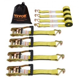 Ratchet Bind Down Straps (4PK), 5000 lb Break Strength, Double J Hook inkluderer 4 Premium 2 "X 15 'Rachet Tie Downs med