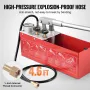 Hydrostatic Test Pump, Max 25 bar/362 PSI, Dual Valve Hydraulic Manual Water Pressure Tester Kit with Gauge 10L Water Tank, 1.4 