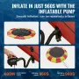 Inflatable Water Bouncer, 17ft Recreational Water Trampoline, Portable Bounce Swim Platform with 5-Step Ladder & Electric Air Pu
