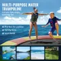 Inflatable Water Bouncer, 17ft Recreational Water Trampoline, Portable Bounce Swim Platform with 5-Step Ladder & Electric Air Pu