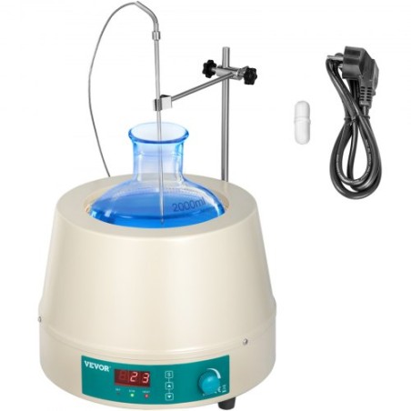 2000ML Magnetic Stirrer Heating Mantle 450W Electric Digital Heating Mantle Lab Equipment Round Bottom for Liquid Heating and