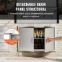 BBQ Access Door, 889x610 mm Double Outdoor Kitchen Door, Stainless Steel Flush Mount Door, Wall Vertical Door with Handles, for 