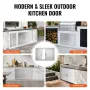 BBQ Access Door, 889x610 mm Double Outdoor Kitchen Door, Stainless Steel Flush Mount Door, Wall Vertical Door with Handles, for 