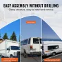 Van Roof Ladder Rack, 2 Bar Alloy Steel Ladder Racks, Adjustable from 1200-2000 mm, 227 kg Capacity, Roof Rack Compatible with F