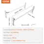 Van Roof Ladder Rack, 2 Bar Alloy Steel Ladder Racks, justerbar