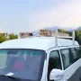 Van Roof Ladder Rack, 2 Bar Alloy Steel Ladder Racks, Adjustable from 1200-2000 mm, 227 kg Capacity, Roof Rack Compatible with F