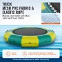 Inflatable Water Bouncer, 12ft Recreational Water Trampoline, Portable Bounce Swim Platform with 3-Step Ladder & Electric Air Pu