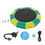 Inflatable Water Bouncer, 12ft Recreational Water Trampoline, Portable Bounce Swim Platform with 3-Step Ladder & Electric Air Pu