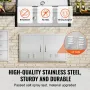 BBQ Access Door, 914x534 mm Double Outdoor Kitchen Door, Stainless Steel Flush Mount Door, Wall Vertical Door with Handles and V