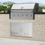 BBQ Access Door, 914x534 mm Double Outdoor Kitchen Door, Stainless Steel Flush Mount Door, Wall Vertical Door with Handles and V
