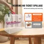 Acrylic Raffle Drum, Holds 2500 Tickets or 100 Raffle Balls, Professional Raffle Ticket Spinning Cage with 2 Keys, Transparent L