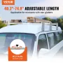 Van Roof Ladder Rack, 3 Bars Alloy Steel Roof Racks, 340 kg Capacity Rain-Gutter Roof Rack, Adjustable Length 40.2" to 74.8", Va