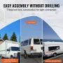 Van Roof Ladder Rack, 3 barer legeringsståltakstativer, 340 kg