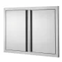 BBQ Access Door, 710x482 mm Double Outdoor Kitchen Door, Stainless Steel Flush Mount Door, Wall Vertical Door with Recessed Hand