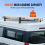 Van Roof Ladder Rack, 2 Bars Alloy Steel Roof Racks, 227 KG Capacity Roof Rack, Adjustable Length 910-1330 mm, Van Ladder Rack C
