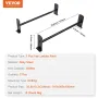 Van Roof Ladder Rack, 2 Bars Alloy Steel Roof Racks, 227 KG Capacity Roof Rack, Adjustable Length 910-1330 mm, Van Ladder Rack C