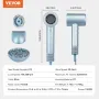 High-Speed Hair Dryer 105000RPM 200 Million Negative Ions 4 Temp & 3 Speed