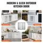 BBQ Access Door, 610x610 mm Double Outdoor Kitchen Door, Stainless Steel Flush Mount Door, Wall Vertical Door with Recessed Hand