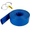 Discharge Hose, 1-1/2" x 105', PVC Fabric Lay Flat Hose, Heavy Duty Backwash Drain Hose with Clamps, Weather-proof &