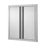 BBQ Access Door, 610x610 mm Double Outdoor Kitchen Door, Stainless Steel Flush Mount Door, Wall Vertical Door with Recessed Hand