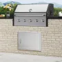 BBQ Access Door, 685x508 mm Single Outdoor Kitchen Door, Stainless Steel Flush Mount Door, Wall Vertical Door with Handle, for B