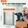 BBQ Access Door, 457x508 mm Single Outdoor Kitchen Door, Stainless Steel Flush Mount Door, Wall Vertical Door with Handle and Ho