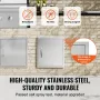 BBQ Access Door, 457x508 mm Single Outdoor Kitchen Door, Stainless Steel Flush Mount Door, Wall Vertical Door with Handle and Ho