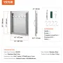BBQ Access Door, 457x508 mm Single Outdoor Kitchen Door, Stainless Steel Flush Mount Door, Wall Vertical Door with Handle and Ho