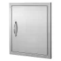 BBQ Access Door, 457x508 mm Single Outdoor Kitchen Door, Stainless Steel Flush Mount Door, Wall Vertical Door with Handle and Ho