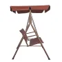 3-Seat Patio Swing Chair, Outdoor Patio Swing with Adjustable Canopy, Porch Swing with Armrests, Teslin Fabric and Alloy Steel F