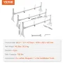 Van Roof Ladder Rack, 3 Bar Alloy Steel Ladder Racks with Ladder Stoppers, 340 kg Capacity, Adjustable Roof Racks for Full-size 