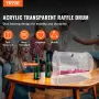 Acrylic Raffle Drum, Holds 10000 Tickets or 300 Raffle Balls, Professional Raffle Ticket Spinning Cage with 2 Keys, Transparent 