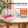 Acrylic Raffle Drum, Holds 10000 Tickets or 300 Raffle Balls, Professional Raffle Ticket Spinning Cage with 2 Keys, Transparent 