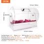 Acrylic Raffle Drum, Holds 10000 Tickets or 300 Raffle Balls, Professional Raffle Ticket Spinning Cage with 2 Keys, Transparent 