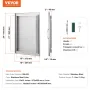 BBQ Access Door, 457x610 mm Single Outdoor Kitchen Door, Stainless Steel Flush Mount Door, Wall Vertical Door with Handle, for