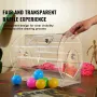Acrylic Raffle Drum, Holds 5000 Tickets or 200 Raffle Balls, Professional Raffle Ticket Spinning Cage with 2 Keys, Transparent L