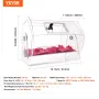 Acrylic Raffle Drum, Holds 5000 Tickets or 200 Raffle Balls, Professional Raffle Ticket Spinning Cage with 2 Keys, Transparent L