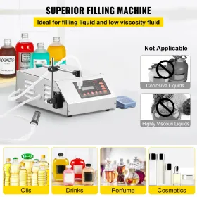 Flydende fyldningsmaskine 2-3500 ml GFK-160 LCD Display Digital Control Pump Liquid Filliver Machine Automatisk