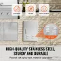 BBQ Access Door, 610x431 mm Single Outdoor Kitchen Door, Stainless Steel Flush Mount Door, Wall Vertical Door with Handle,